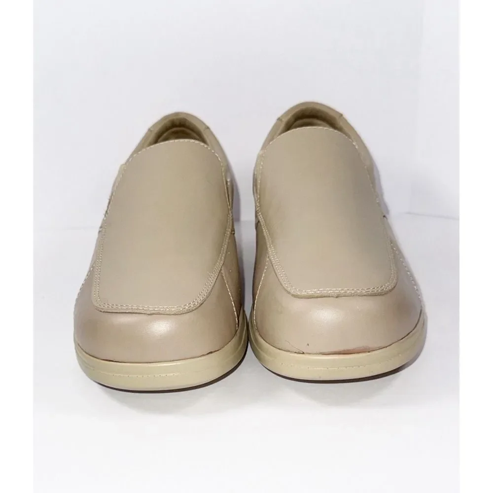 Pedors Shoes Slip On Comfort Walking 201 Beige Leather Orthopedic‎ Cushion 8.5